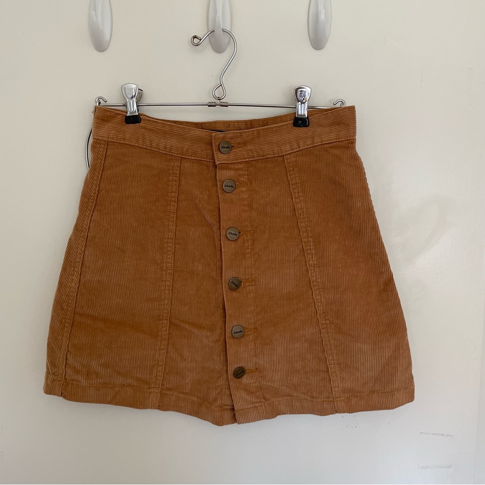 Afends Corduroy Button-Front Skirt